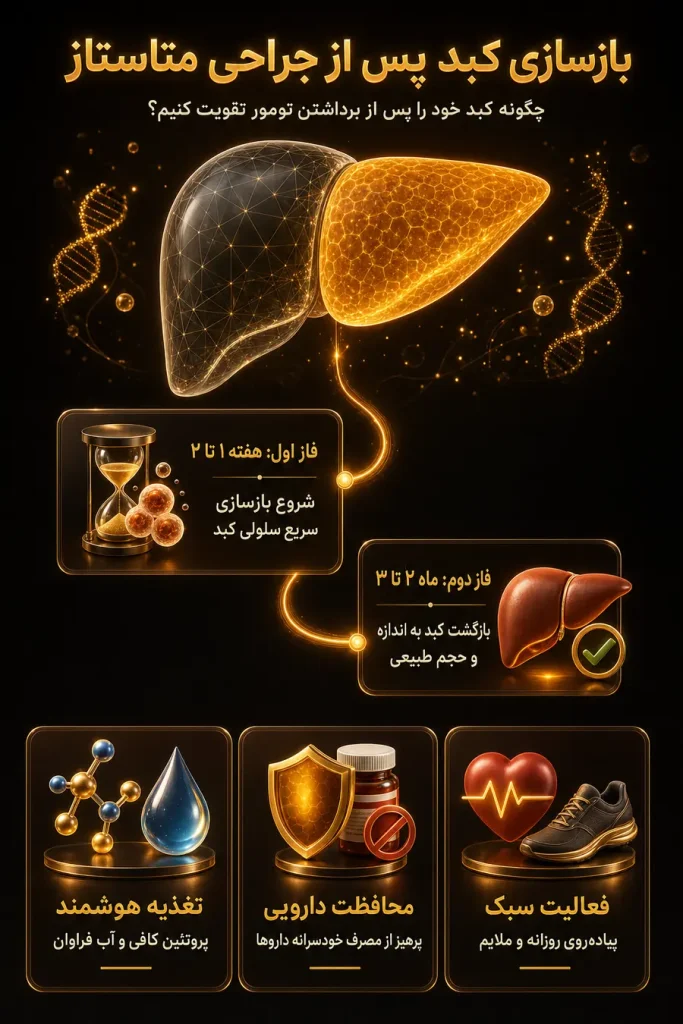 اینفوگرافیک بازسازی کبد پس از جراحی متاستاز